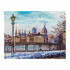 Алмазная мозаика ТРИ совы "Старый город", 30*40см, холст, картонная коробка с пластиковой ручкой