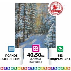 Картина стразами (алмазная мозаика) 40х50 см, остров сокровищ "Январское утро", без подрамника, 662586