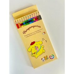 Набор цветных карандашей Пампурин/ Pompompurin аниме друзья Hello Kitty 12 цветов Static Paper