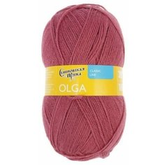 Пряжа Семеновская Olga (Ольга ПШ) брусничный (51), 50%шерсть/50%акрил, 392м, 100г, 2шт