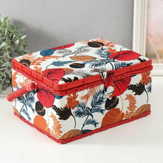 Шкатулка для рукоделия "Тропические листья" 19х26х14.5 см Сима ленд