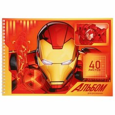 Альбом для рисования А4, 40 листов, гребень, Мстители Россия