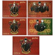 Альбом для рисования А4, 30 листов, на скрепке, обложка мелованный картон, блок 100 г/м², микс Россия