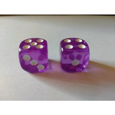Игральные кубики/кости/ 16 мм. комплект из 2 штук. Фиолетовые. Нет бренда