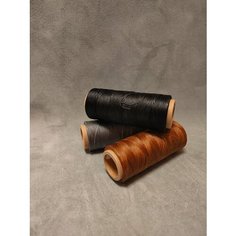 Набор вощёных ниток 100м, (серый, коричневый , чёрный) , 0.8мм 3шт. Mamut