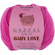 Пряжа Gazzal Baby Love фуксия (1603), 55%модал/45%акрил, 115м, 50г, 3шт