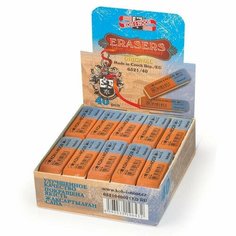 Ластик Koh-I-Noor 6521/40, каучук, прямоугольный, 57х20х8мм, 40шт.