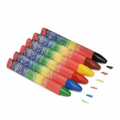 Мелки восковые 6 цветов Луч "Кроха" (D=10.5мм, 3гр, на масляной основе) картонная упаковка (12С 870-08), 34 уп.