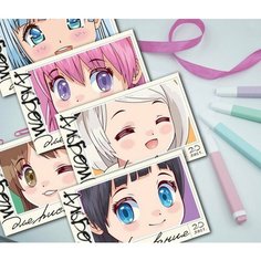 Альбом для рисования 20л, А4 Скрепка S Кавай стандарт Полотняно Заводская Бумажная Мануфактура