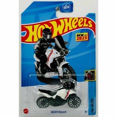 Машинка Hot Wheels коллекционная DUCATI DESERTX белый; черный HKG32