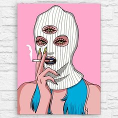 Картина по номерам на холсте девушка в балаклаве - 12348 В 30x40