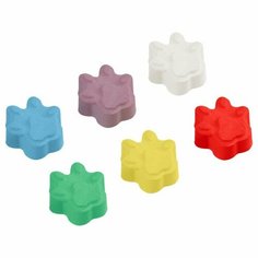 Мелки цветные для асфальта 14 штук 5 цветов Мульти-Пульти "Лапки Енота", в пластиковом ведре