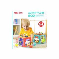 Кубик Монтессори, сортер бизиборд 6 в 1 Bibi Inn