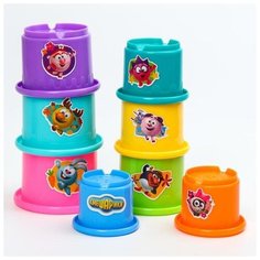 Пирамидка детская, стаканчики смешарики, 8 предметов Нет бренда