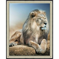 Алмазная мозаика на подрамнике 40*50 "Царь лев" Нет бренда