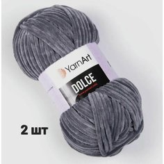 Пряжа YarnArt Dolce Темно-серый (760) 2 мотка 100 г/120 м (100% микрополиэстер) ярнарт дольче
