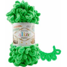 Пряжа Alize Puffy весенняя зелень (778), 100%микрополиэстер, 9м, 100г, 3шт