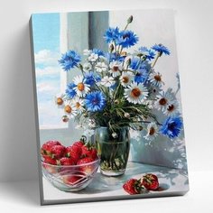 Картина по номерам 40 х 50 см "Полевой букет" 30 цветов Molly