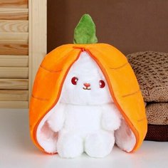 Мягкая игрушка Зайка-морковка, 20 см Made in China