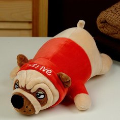 Мягкая игрушка «Мопс», 30 см, цвет красный Россия