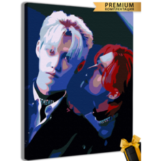 Картины по номерам Stray Kids Стрей Кидс Хенджин и Феликс Хенликс 40x50