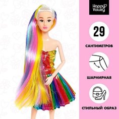 Кукла-модель шарнирная «Радужный стиль», в платье Goodgreen Shop
