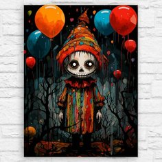 Картина по номерам на холсте Хэллоуин (Крипота, Милота, ужасы) - 12557 В 30x40 Бруталити