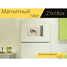 Магнитный пазл "Ключ, замок, дверь" на холодильник 27 x 18 см. Lots Prints