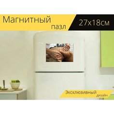 Магнитный пазл "Физиотерапевт, физиология, массаж" на холодильник 27 x 18 см. Lots Prints