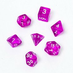 Набор кубиков для D&D (Dungeons and Dragons, ДнД) "Время игры", серия: D&D, 7 шт, пурпурные (комплект из 6 шт)