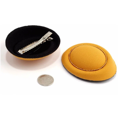 Шляпка для куклы таблетка 8х7см Горчичный (2 шт) 21574а Нет бренда