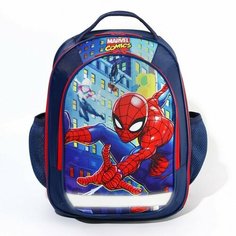 Рюкзак школьный эргонм. спинка Б 37*26*16 Человек-паук темно-синий, Marvel