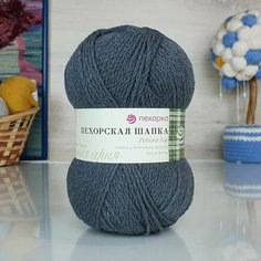 Пряжа пехорка Пехорская шапка (Пехорка), св. моренго - 393, 85% мериносовая шерсть, 15% высокообъёмный акрил, 5 мотков, 100 г, 200 м.