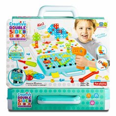 Развивающий конструктор мозаика с шуруповёртом Miksik