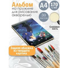 Альбом планшет для рисования акварелью мультфильм Соник Альбомы