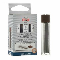 Грифели для механических карандашей 0.5мм Koh-i-Noor 4152 2Н, 12 стержней в 1 футляре 2474601