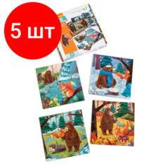 Комплект 5 штук, Игра настольная обучающая (дидактическая) Пазлы Четыре времени года, PVG Noname