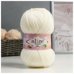 Пряжа "Sekerim Bebe" 100% акрил 320м/100гр (450 жемчужный) Alize