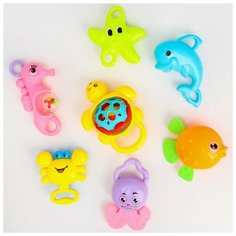 Набор погремушек «Игрушки малыша», с эластичными элементами, 7 шт Крошка Я