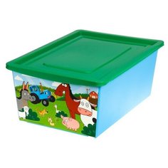 Ящик для игрушек, с крышкой, "Синий трактор", объём 30 л Solomon
