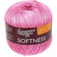 Пряжа Семеновская Softness (Нежность) ярко-розовый_x1 (30079), 47%хлопок/53%вискоза, 400м, 100г, 1шт