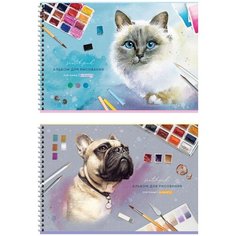 Альбом для рисования 24л, А4, на гребне ArtSpace "Животные. Lowely pets", эконом, 2 шт