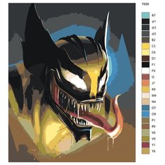 Картина по номерам T656 "Веном в симбиозе с Росомаxой" 70x90 Brushes Paints