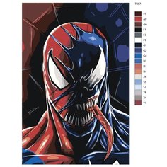 Картина по номерам T657 "Веном в симбиозе с Человеком Пауком" 70x110 Brushes Paints