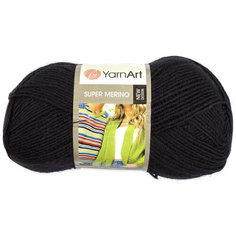 Пряжа Yarnart Super Merino черный (217), 75%акрил/25%шерсть, 300м, 100г, 1шт
