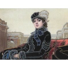 Набор для вышивания бисером искусница Незнакомка по мотивам картины Ивана Крамского, 15*20см