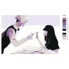 Картина по номерам W-805 "Аниме парад смерти. Деким и Тиюки" 70x110 Brushes Paints