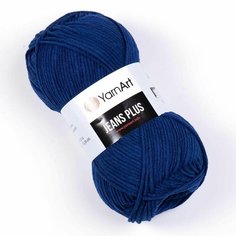 Пряжа YARNART Jeans Plus (YarnArt), т. синий - 54, 55% хлопок, 45% полиакрил, 5 мотков, 100 г, 160 м.
