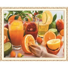 Алмазная мозаика "Цитрусовое настроение" круглые стразы холст на подрамнике 40х50 см, HWA4072 Paintboy