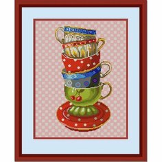 Рисунок на ткани Конёк (бисер), Чашки, 29х39 см (9714)